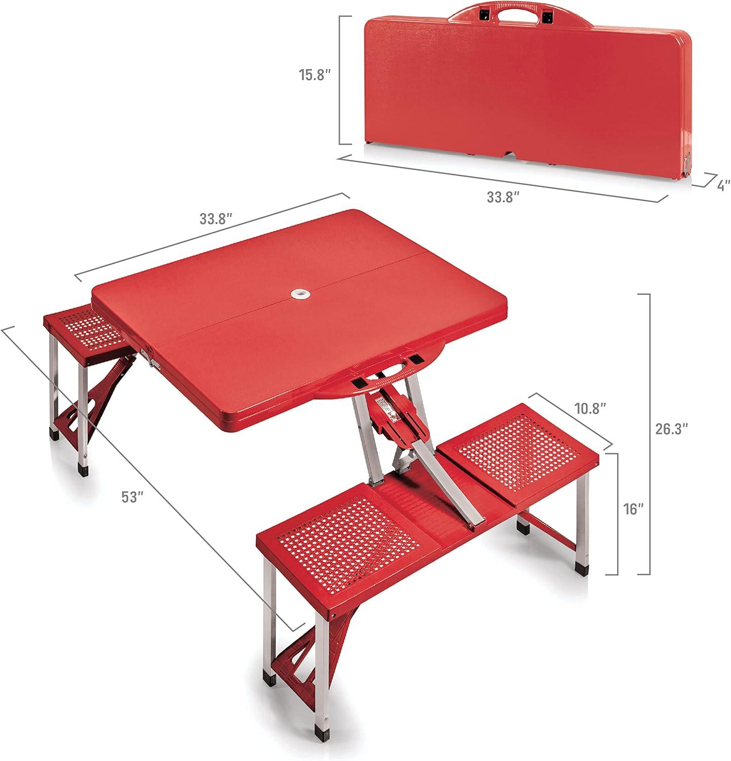 Picnic Time Red Folding Picnic Table