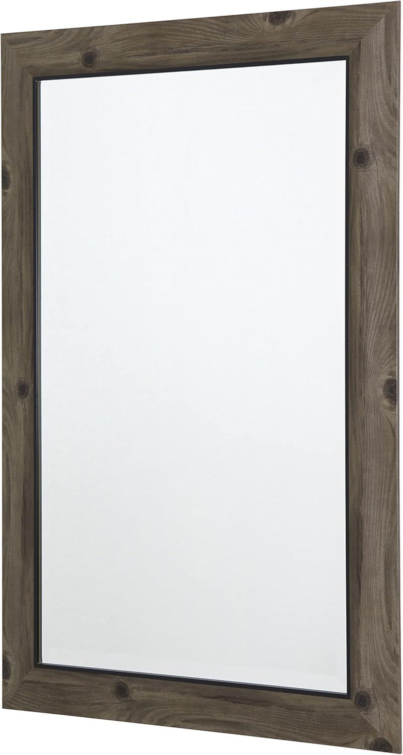 Natural Light Wood Decorative Wall Mirror with Beveled Edge Gray - Yosemite Home Decor