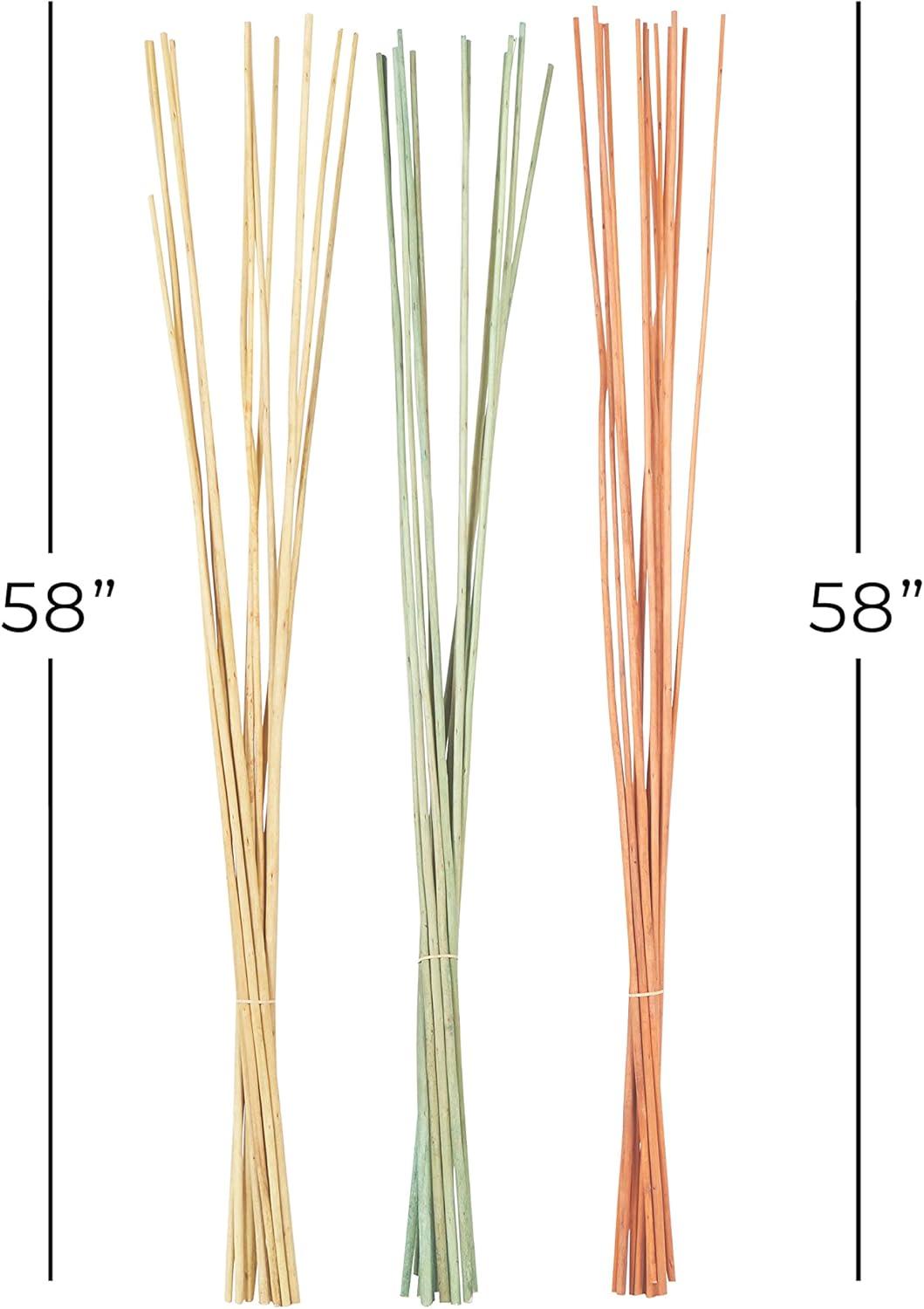DecMode Farmhouse Dried Floral Natural Foliage Set of 2, 7"W x 56"H, with Brown, White and Beige Finish