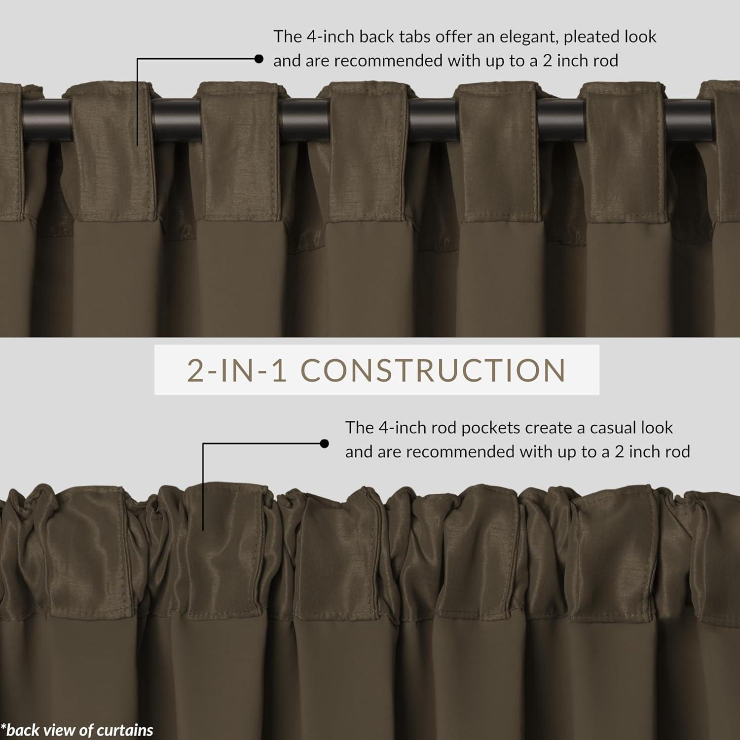 All Seasons Single Blackout Window Curtain Panel - 52" x 84" - Chocolate - Elrene Home Fashions