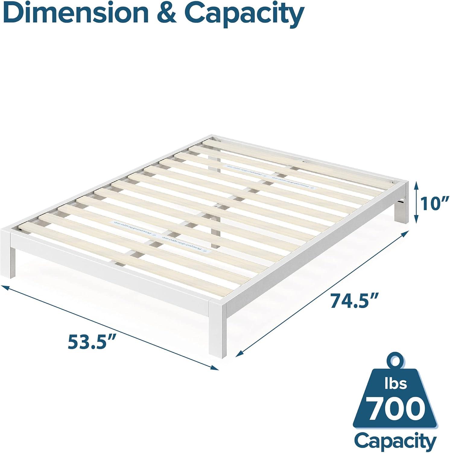 Arnav 10" Metal Platform Bed Frame White - Zinus