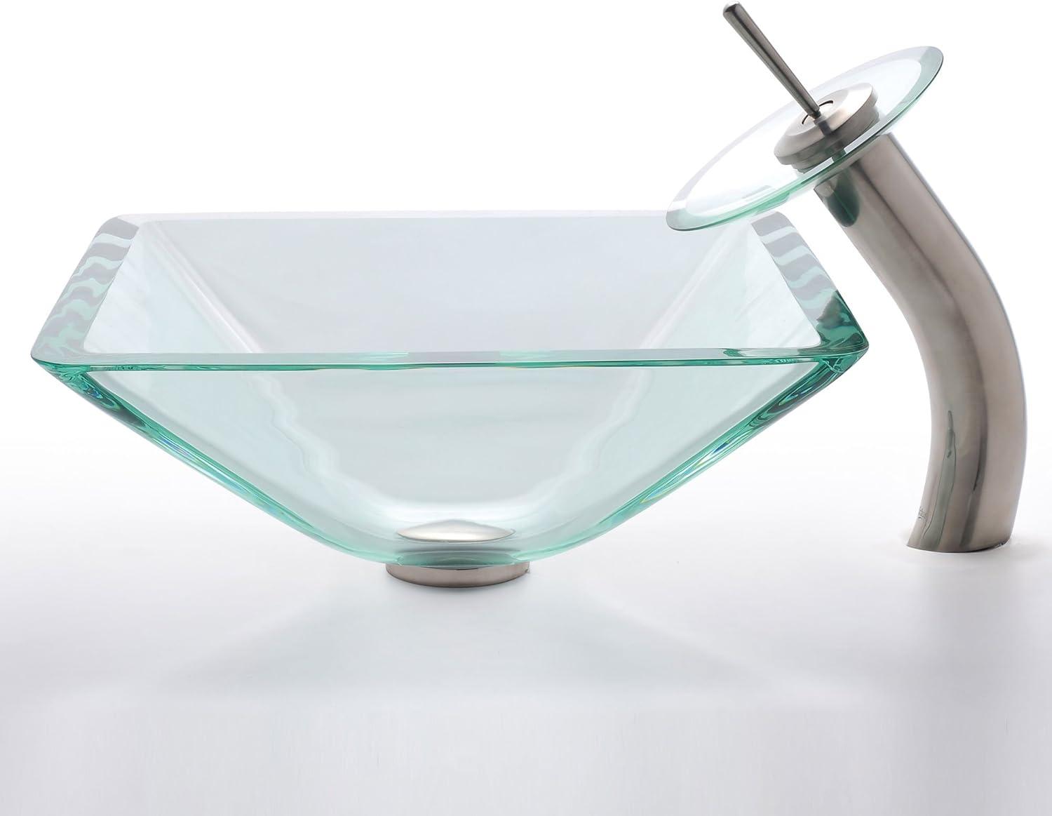 Square Glass Vessel Bathroom Sink