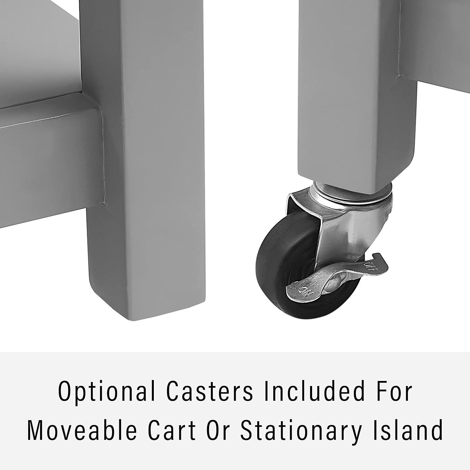 Connell Kitchen Island Cart Gray/White Marble - Crosley: Mobile Storage, 4 Drawers, Open Shelf, Locking Wheels