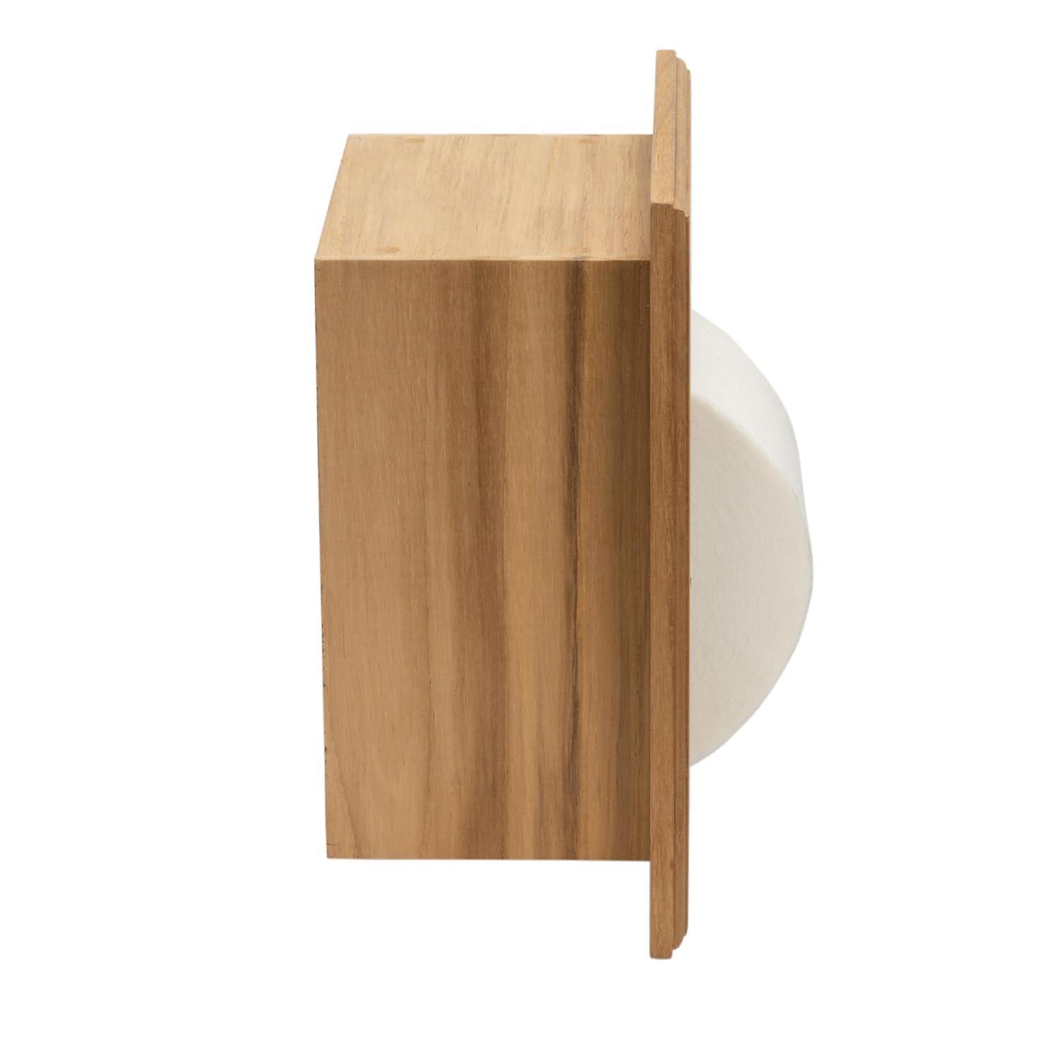 Teak Recessed Toilet Paper Holder - 8-3/4" L x 7-1/2" W x 4" D
