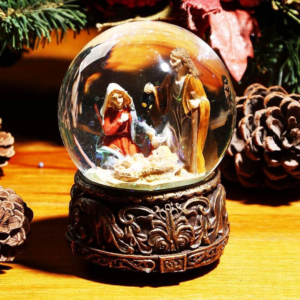 Snow Globes Glitter Water Globe Musical Snow Globe Decoration Plays Silent Night, 100 mm, Nativity