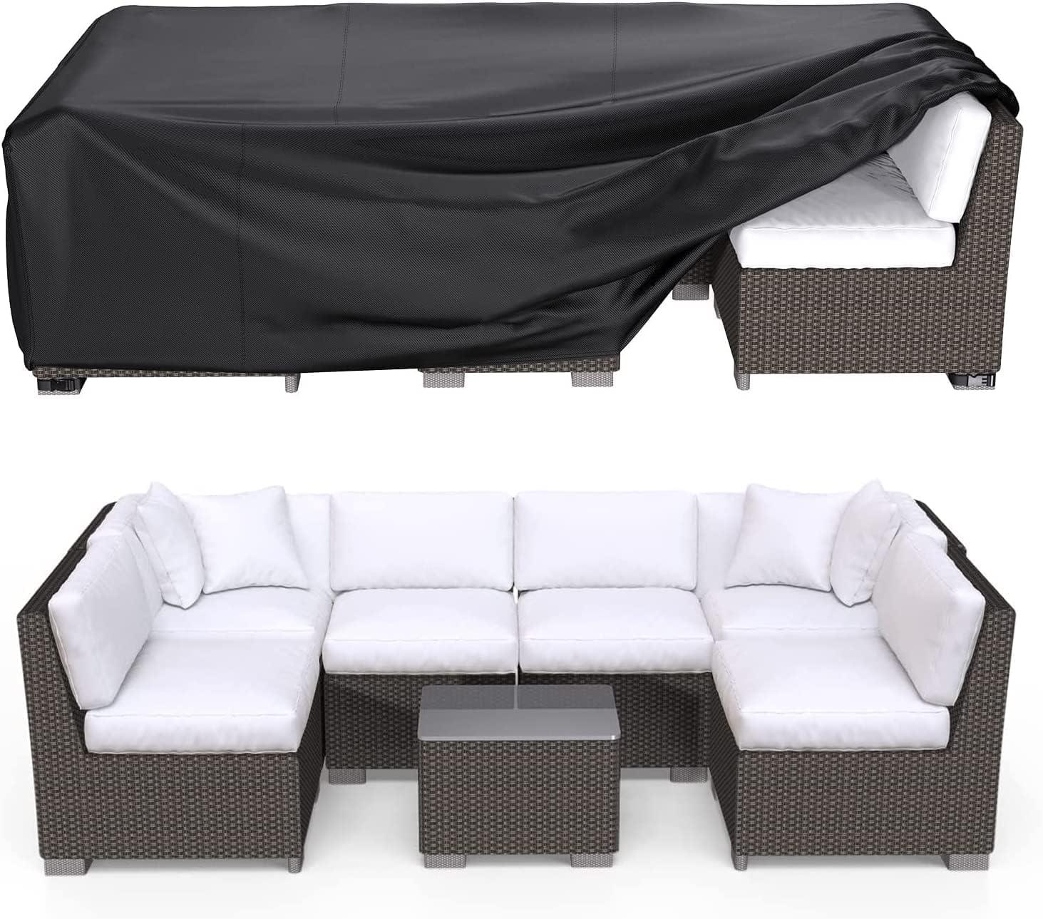 Black Heavy Duty Waterproof Patio Furniture Cover