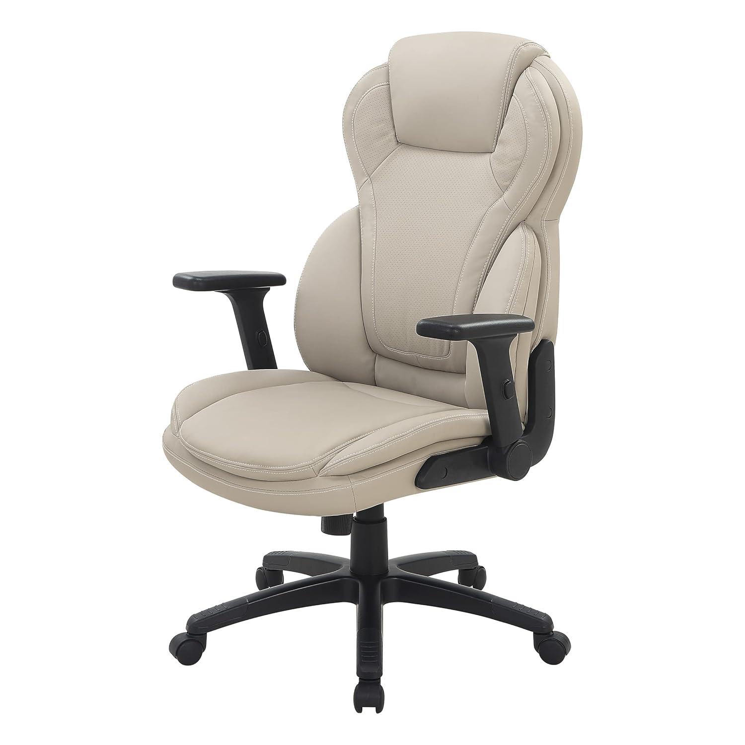 Executive High Back Taupe Gray Bonded Leather Office Chair