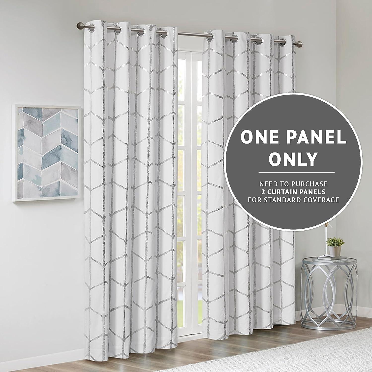 Raina Geometric Total Blackout Grommet Single Curtain Panel