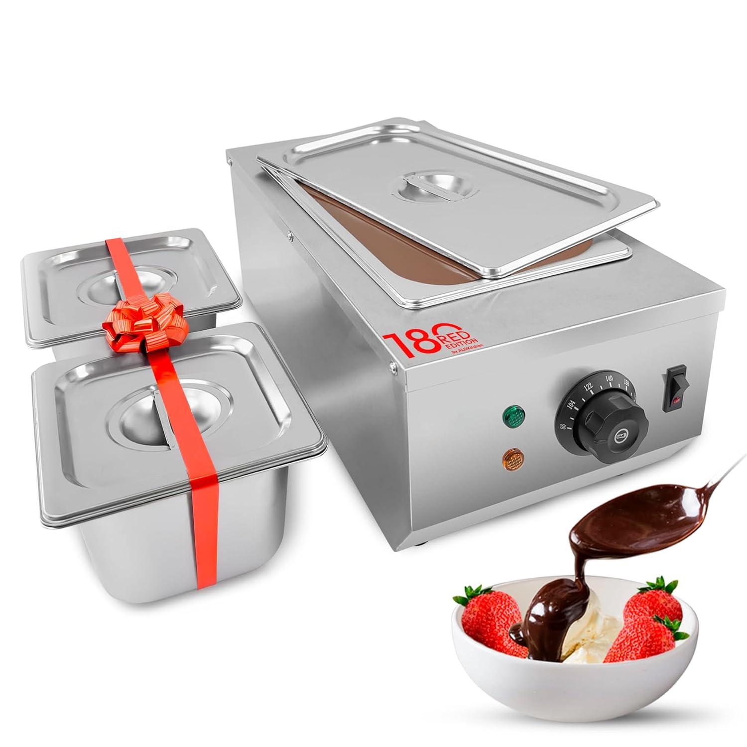 Chocolate Fondue Machine with Manual Control | Stainless steel Professional Small Chocolate Tempering Machine for Home and Commercial Use