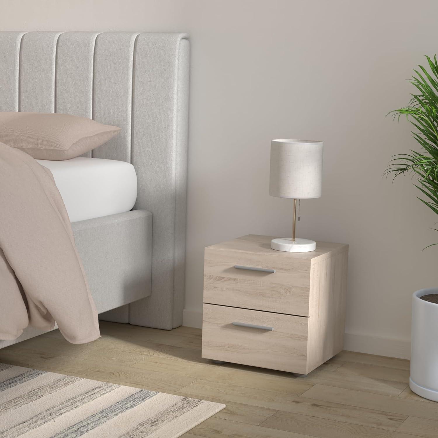 Tvilum,Austin 2 Drawer Nightstand, Truffle Oak