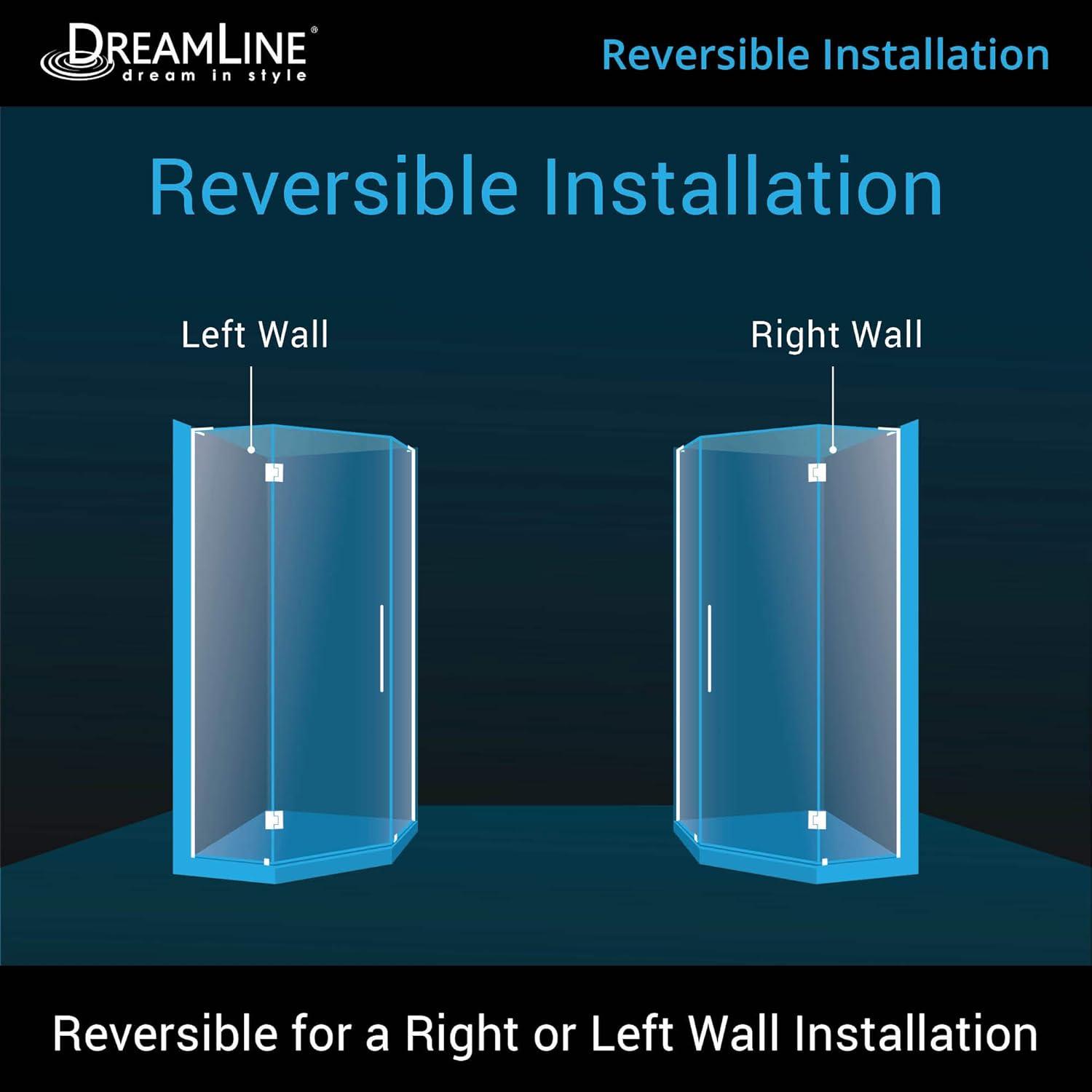 DreamLine Prism 34 1/8 in. x 72 in. Frameless Neo-Angle Pivot Shower Enclosure