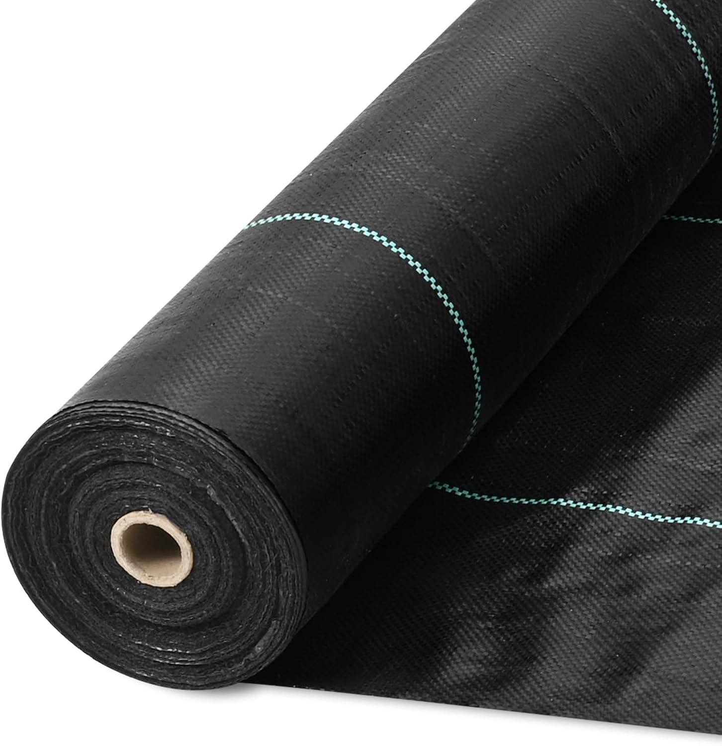 VEVOR 3FT x 250FT Black Polypropylene Weed Barrier Fabric