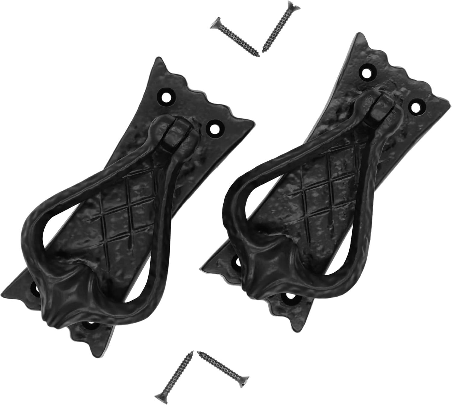 Mystic Colonial Hardware Bedroom Door Knocker Antique Black Ironmongery - True Solid CAST Iron - 4.7 inches