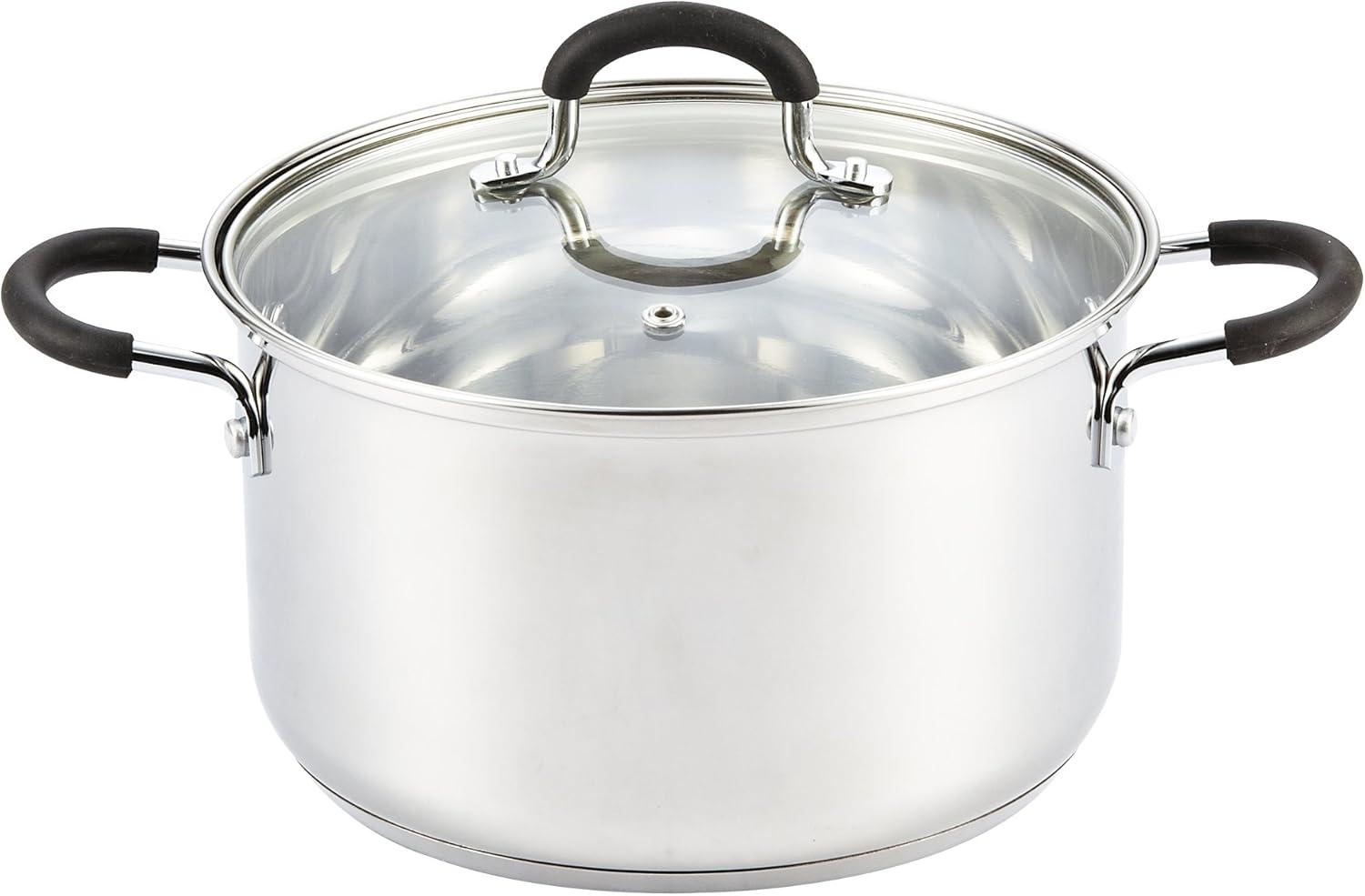 Cook N Home Stockpot Sauce Pot Induction Pot With Lid Professional Stainless Steel 5 Quart