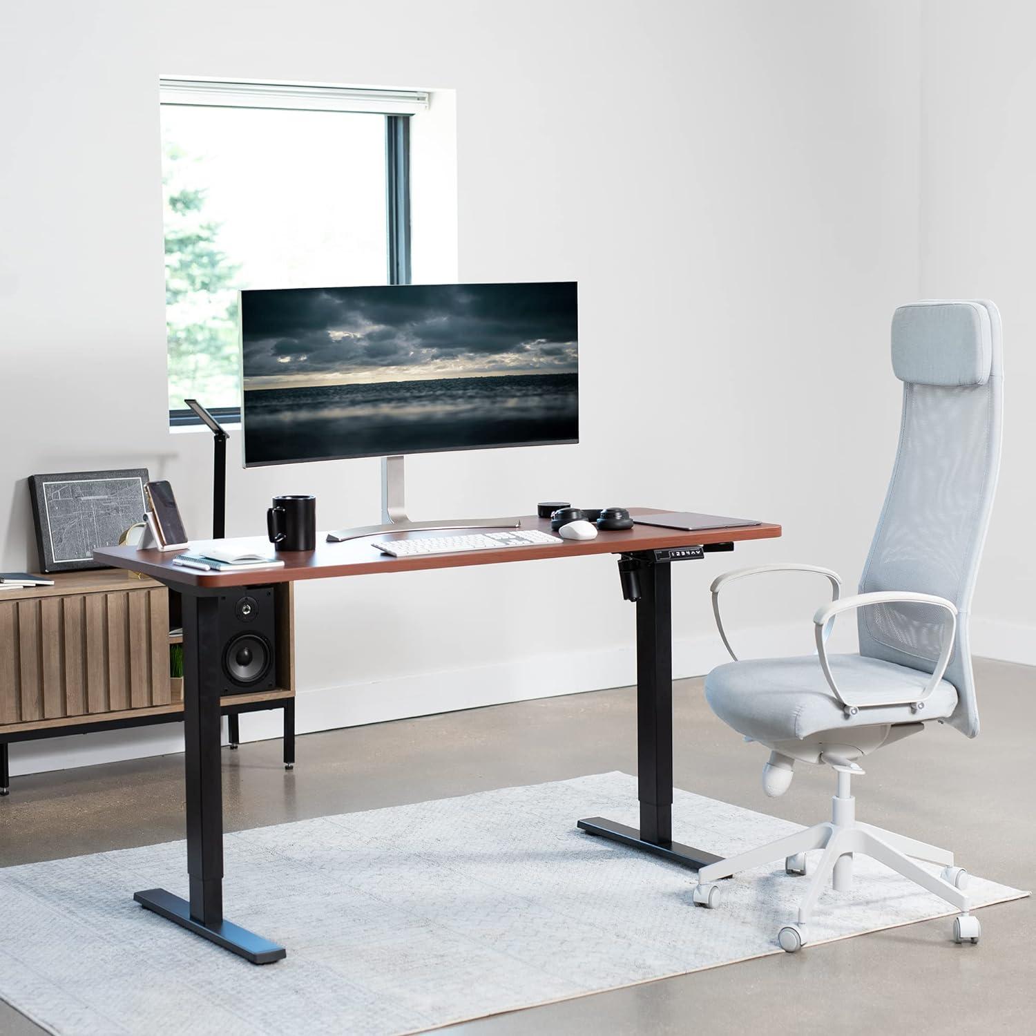 VIVO Single Motor Electric Desk with Push Button Memory Controller