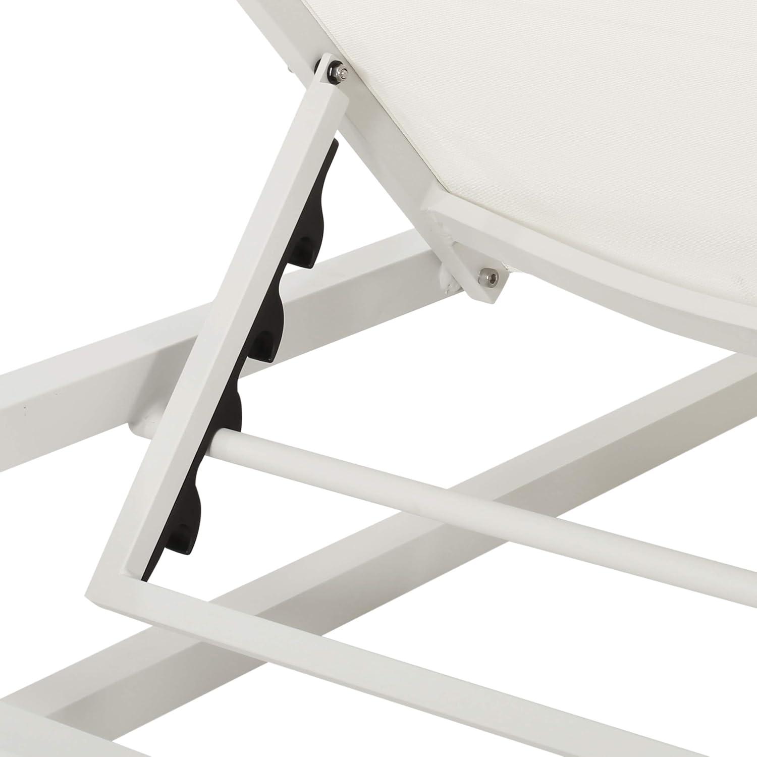 Christopher Knight Home Modesta Outdoor Aluminum Mesh Chaise Lounge (Set of 2) by  White