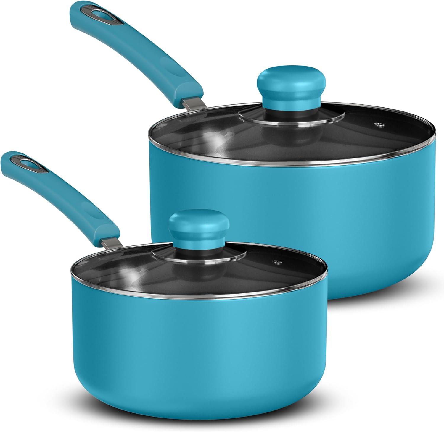 Kitchen Nonstick 1-Quart and 2-Quart Multipurpose Pan Set with Cover