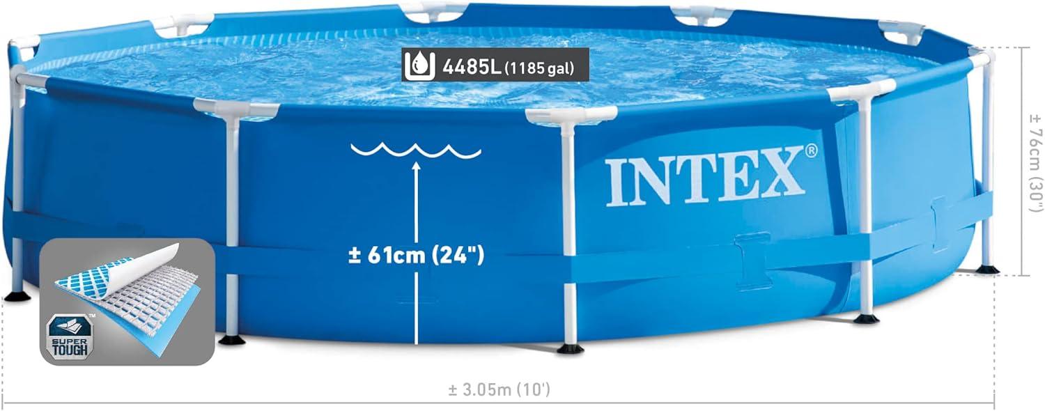Intex Intex Metal Frame Round Above Ground Swimming Pool w/Pump