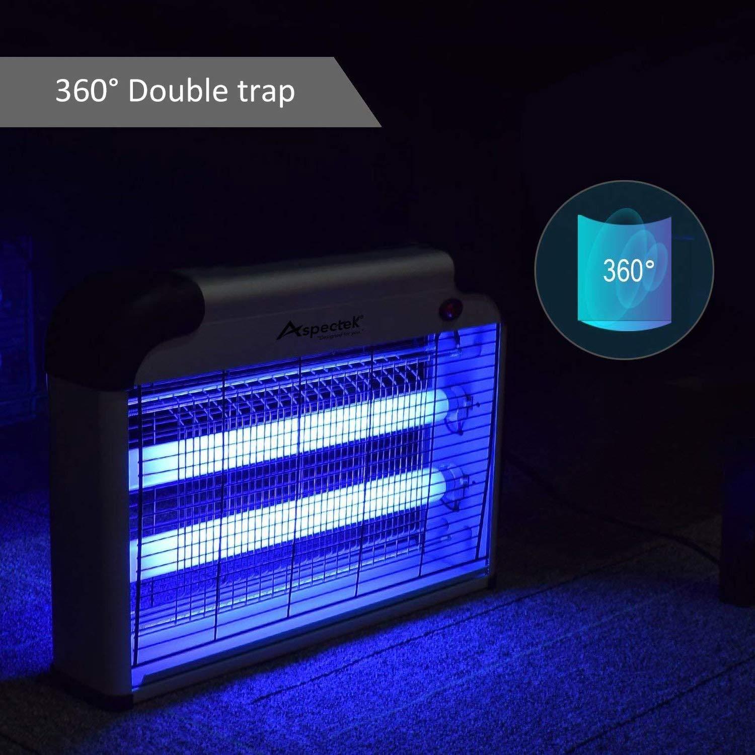Aspectek 20W Electric Indoor Bug Zapper, Mosquito, Moth, Wasp, Insect Killer, Fly Zapper, Bug Lamp Light for Home, Restaurant, Office Use with Protection Mesh Film. Efficient & Effective