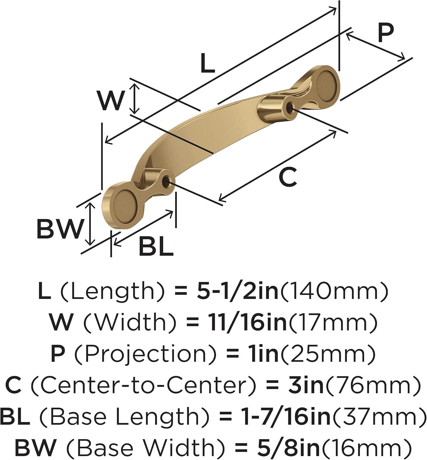 Champagne Bronze 3-inch Arch Cabinet Pull with Mounting Hardware