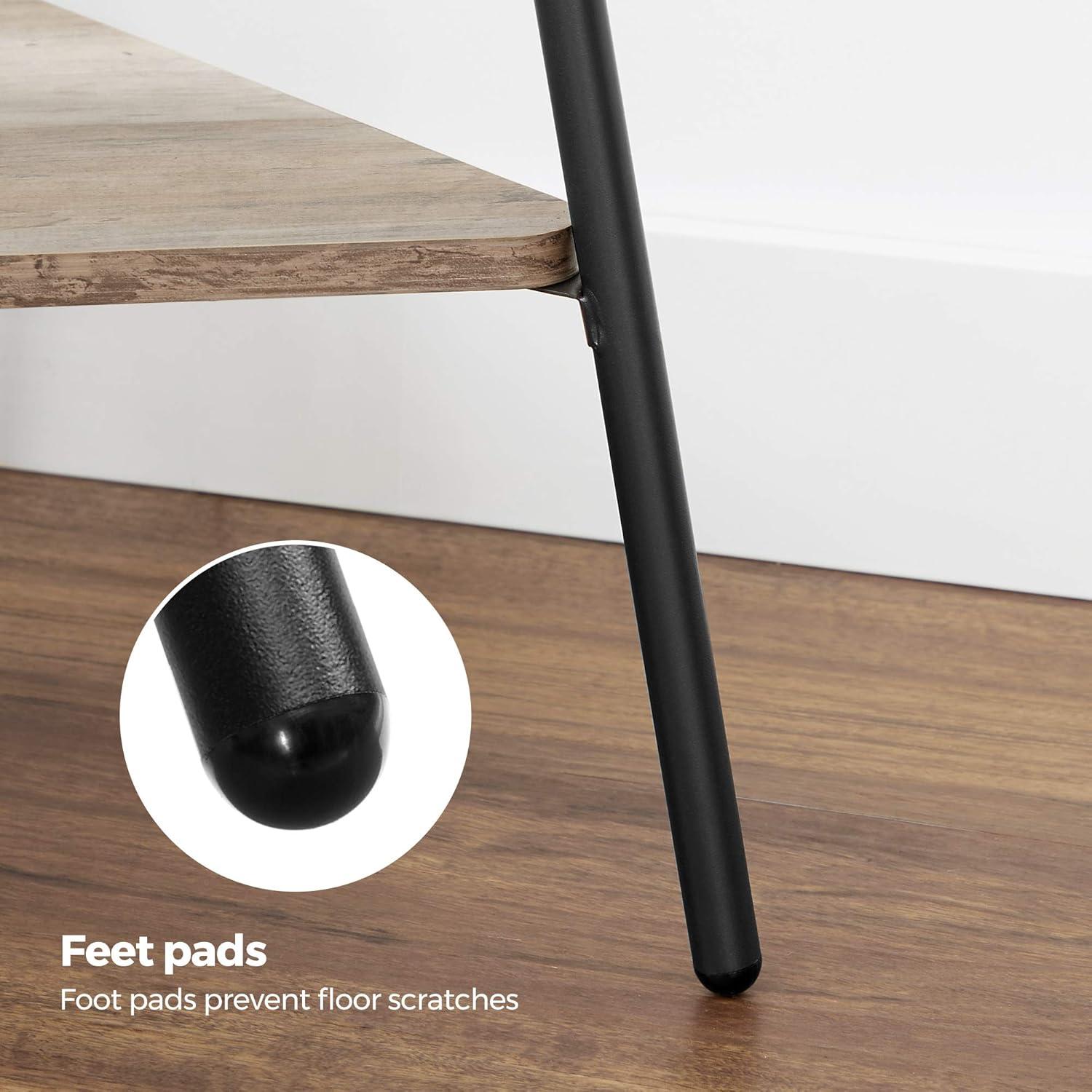 Coat Rack Freestanding Coat Hanger Stand Hall Tree with 2 Shelves for Clothes Hat Bag Industrial Style Greige and Black