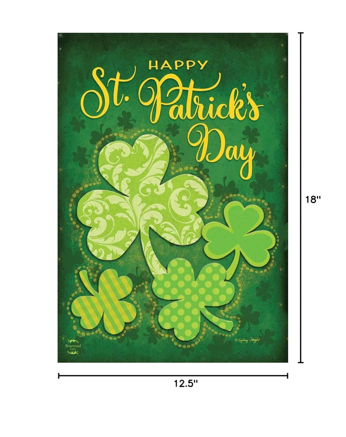Briarwood Lane Lucky Shamrocks St. Patrick's Day Garden Flag Patt
