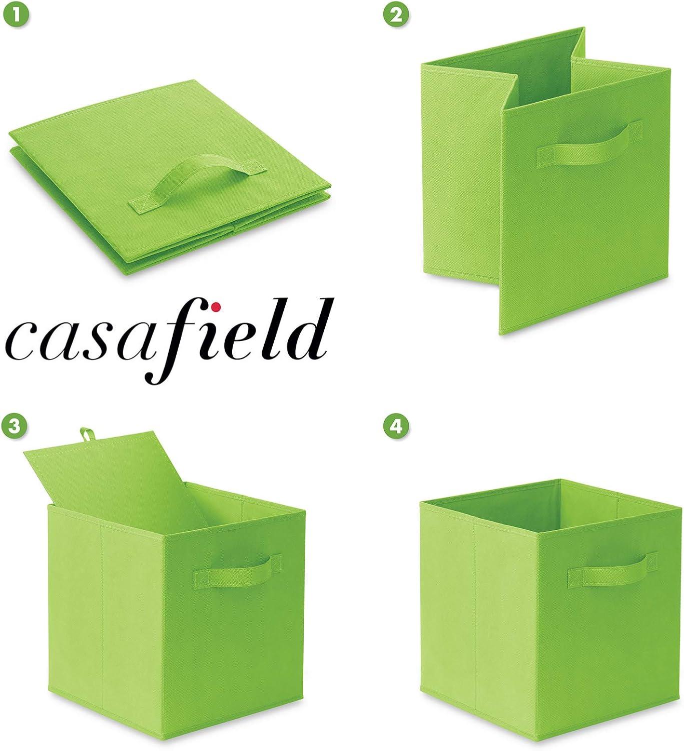Casafield 10.5" L x 10.5" W x 11" H Collapsible Fabric Cube Storage Bins (Set of 6)