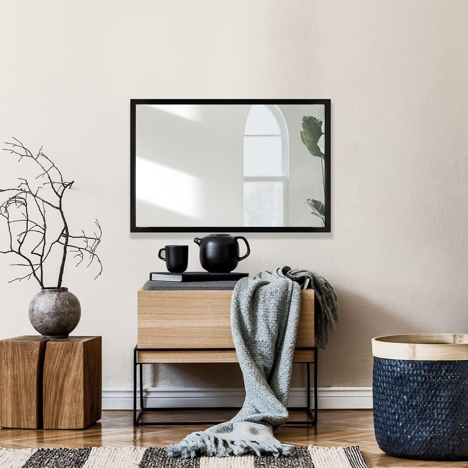 20x30 Black Rectangle Wall Mirror