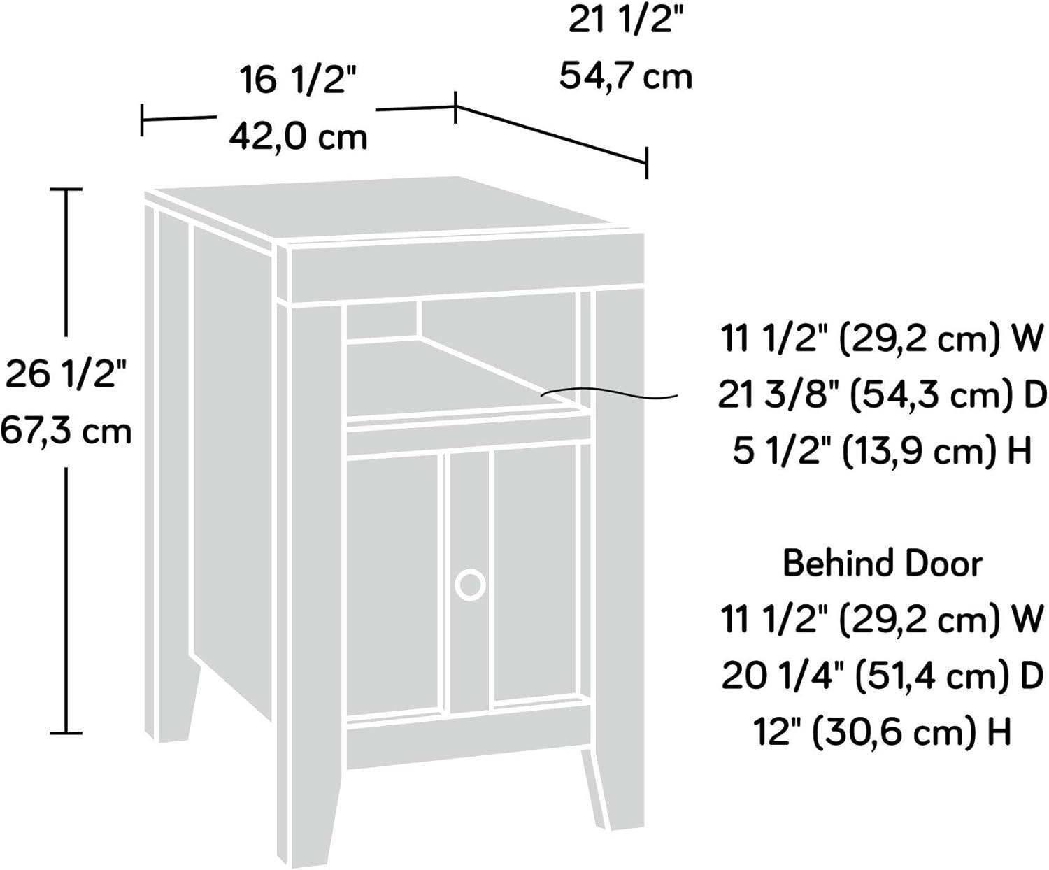 Dakota Pass End Table Light Brown - Sauder: Hidden Storage, Open Shelf, Slide-Out Surface