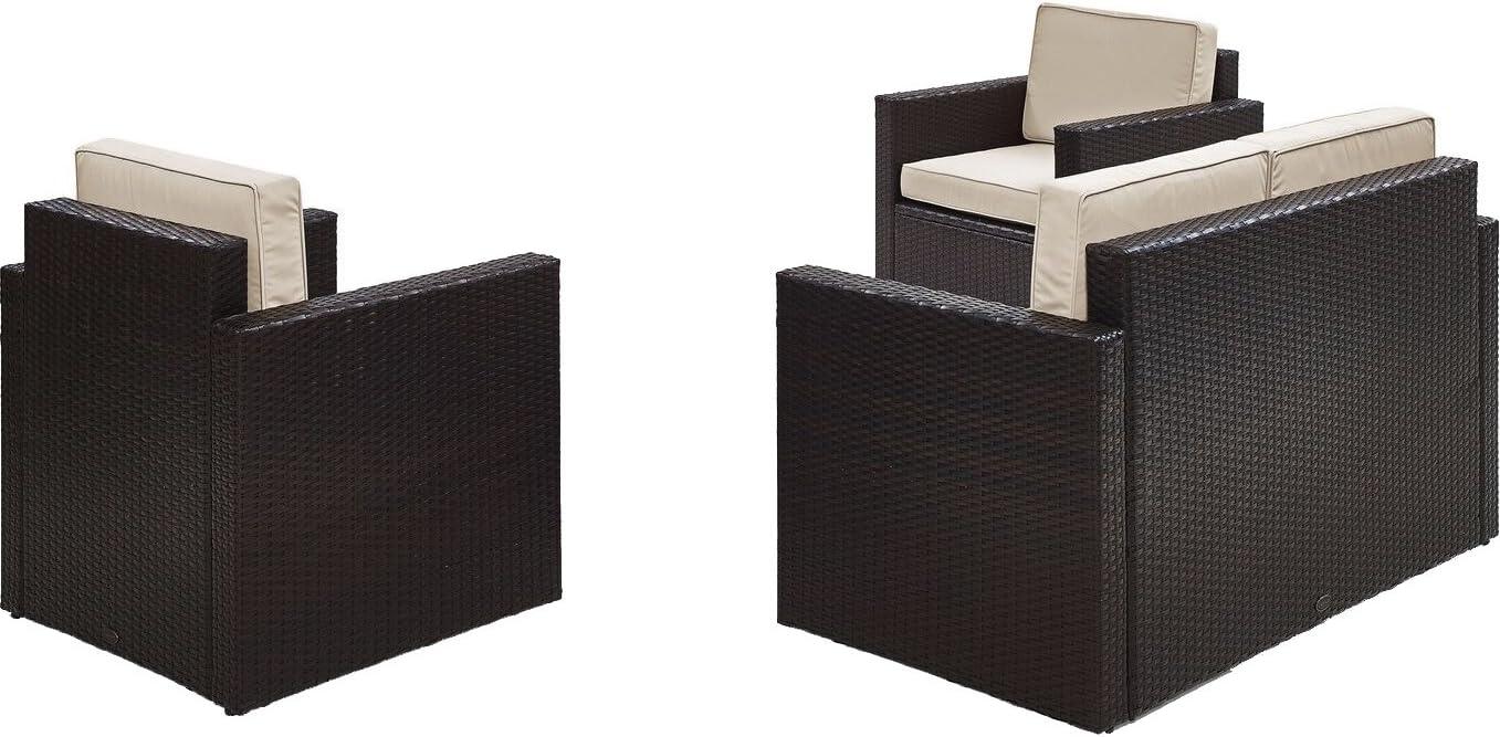 Palm Harbor 3pc All-Weather Wicker Patio Seating Set Sand - Crosley