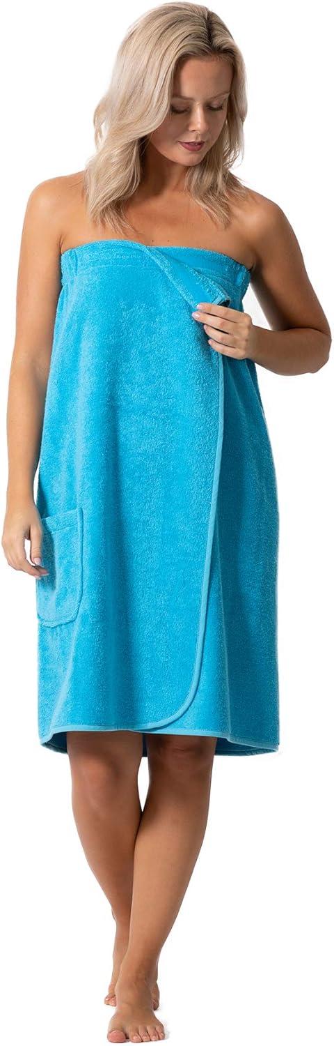 Turquaz Linen Turquoise Waffle Spa Bath Wrap