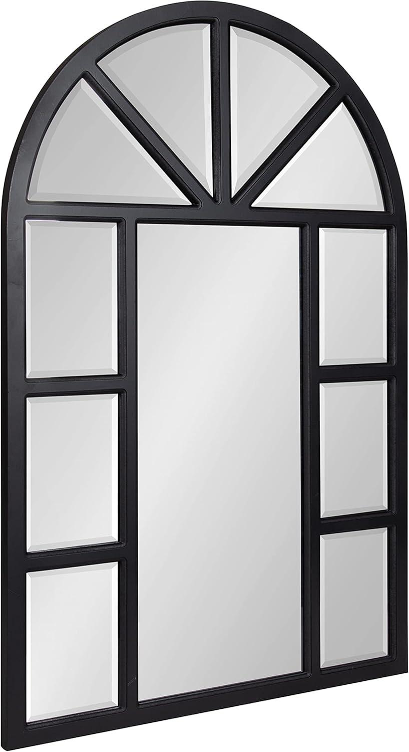 Hogan Rustic Full-Length Rectangular Wood Vanity Mirror, 40.75x28.5, Distressed Black