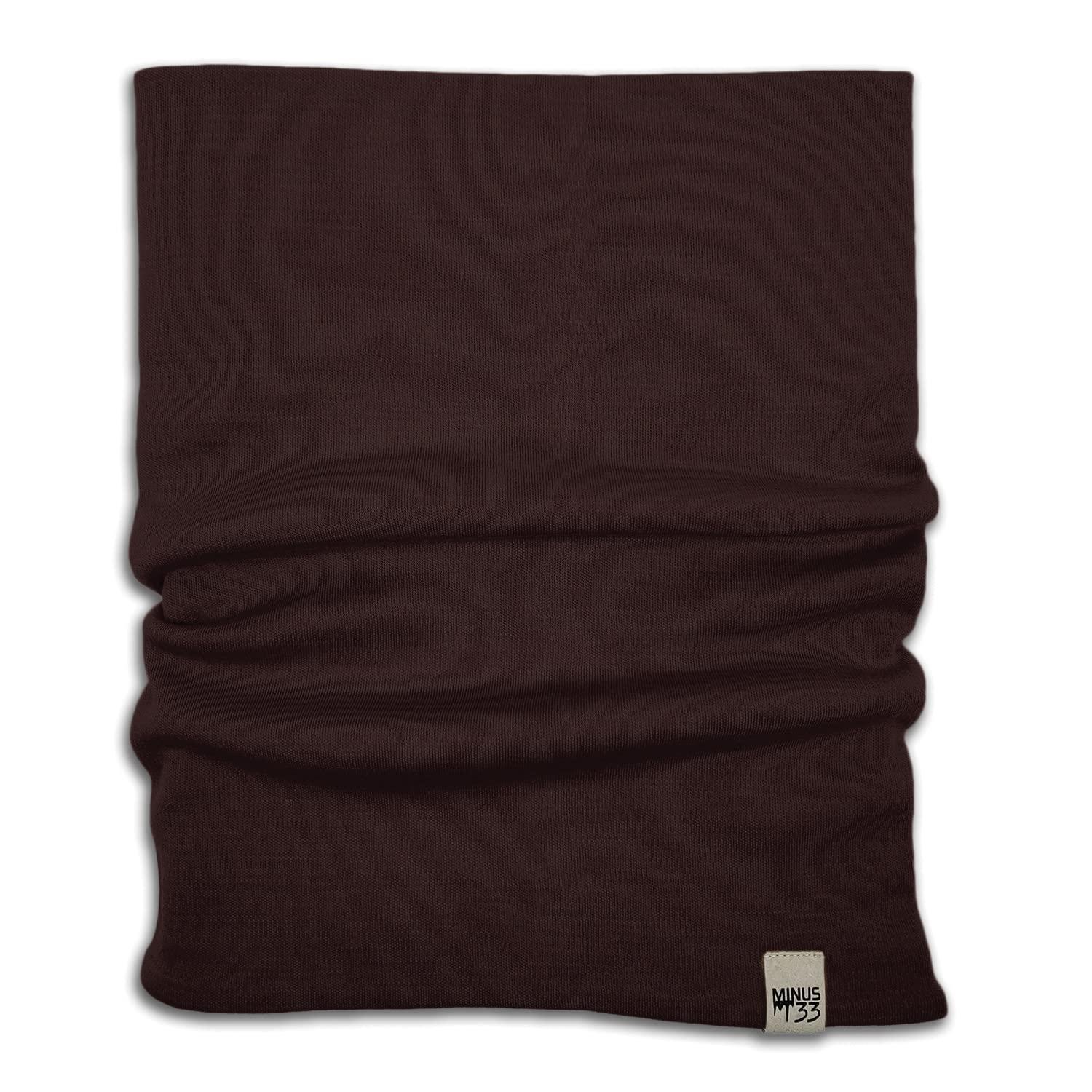Minus33 Merino Wool Midweight - Neck Gaiter 100% Merino Wool Dark Brown