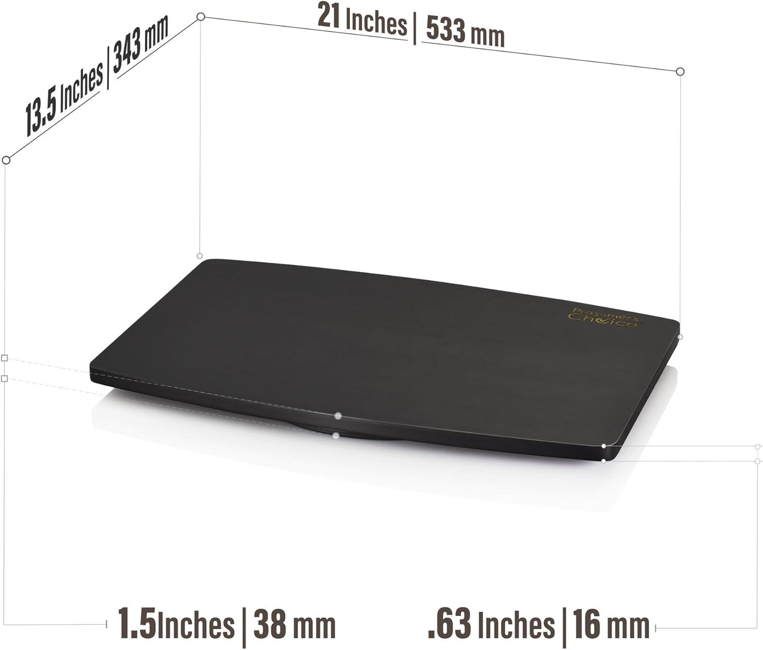 Prosumers Choice | Natural Bamboo TV Swivel Center Stand for TV, 21-Inch Base, Black 360Â° Rotation