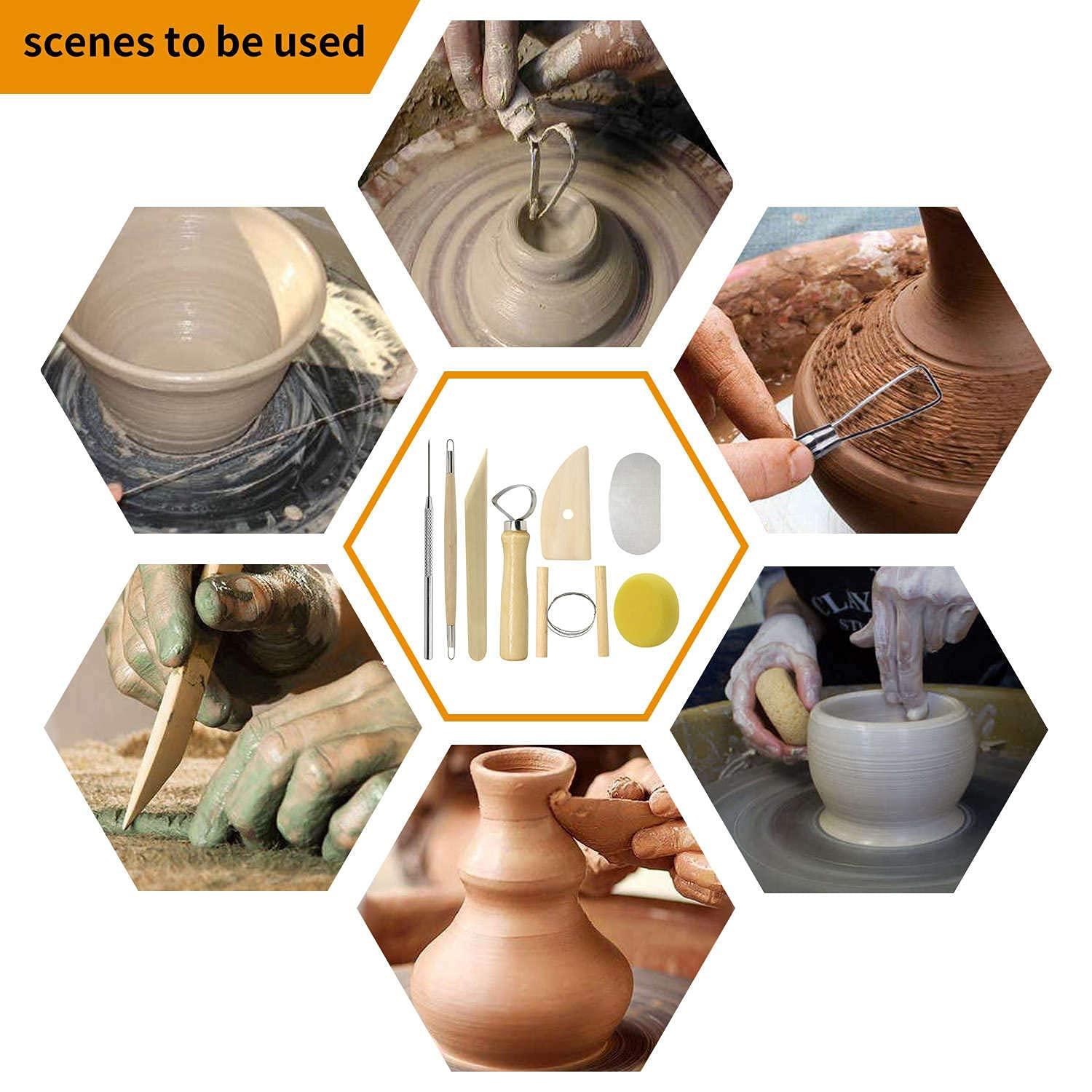 Pottery Sculpting Tools 32PCS Ceramic Clay Carving Tools Set for Beginners Expert Art Crafts Kid's After School Pottery Classes Club Children Students