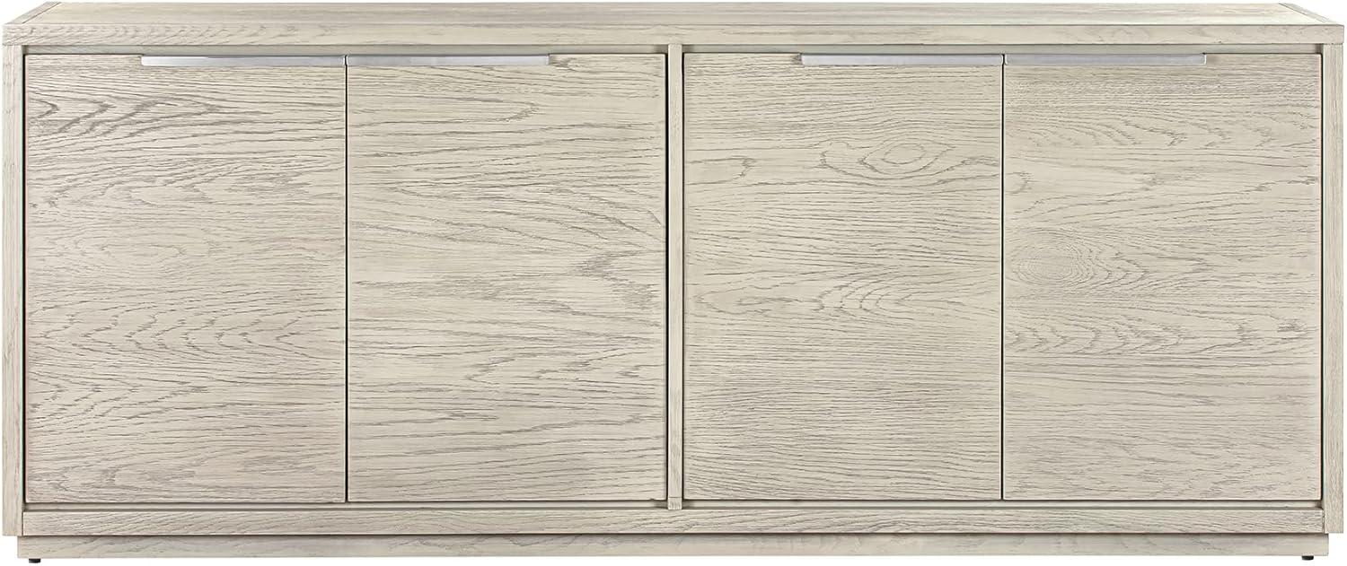 Abbey Silver Grey Oak 4-Door Sideboard with Stainless Steel Handles