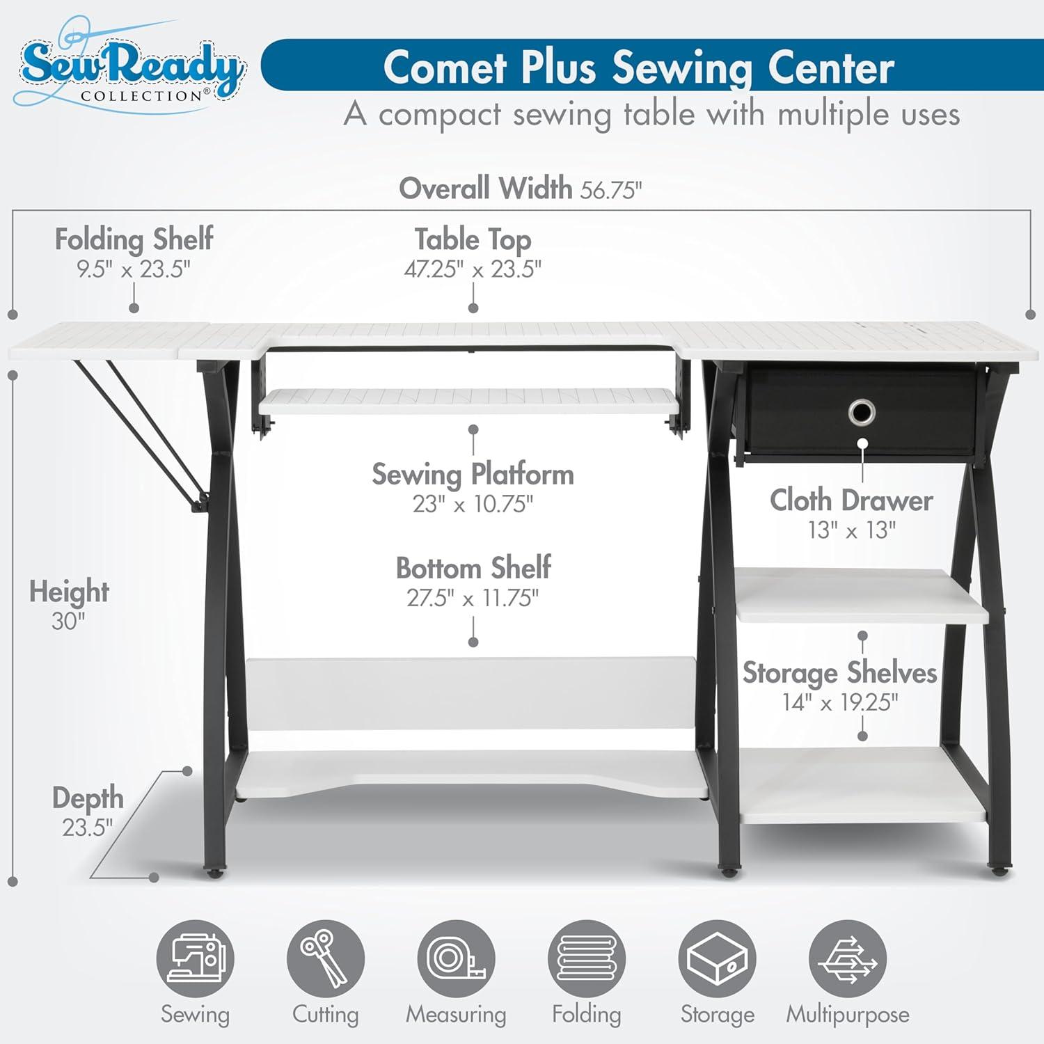 Sew Ready 47.25'' x 23.5'' Sewing Table with Sewing Machine Platform