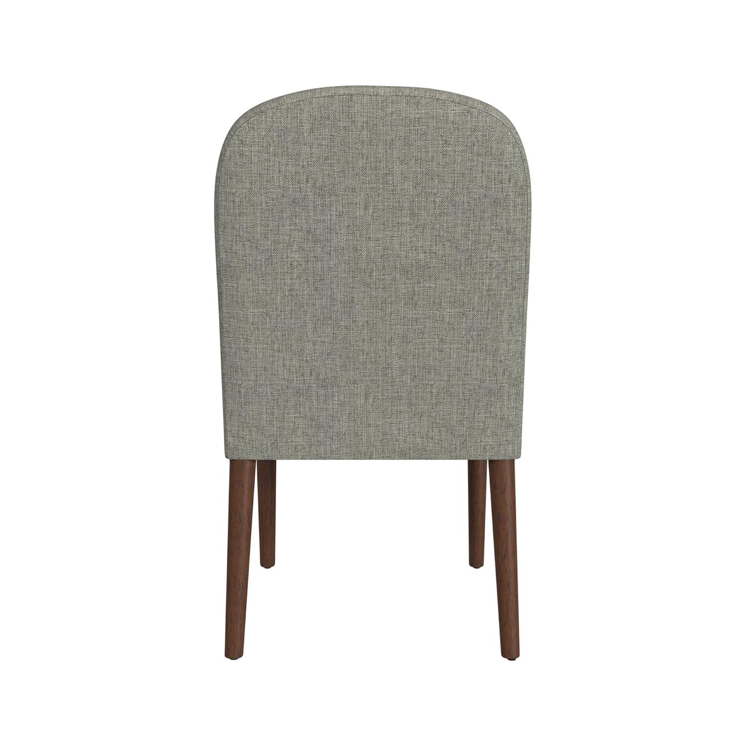 Rounded Back Upholstered Dining Chair Gray - HomePop: Modern Accent Side Chair, Wood Legs, Easy Maintenance