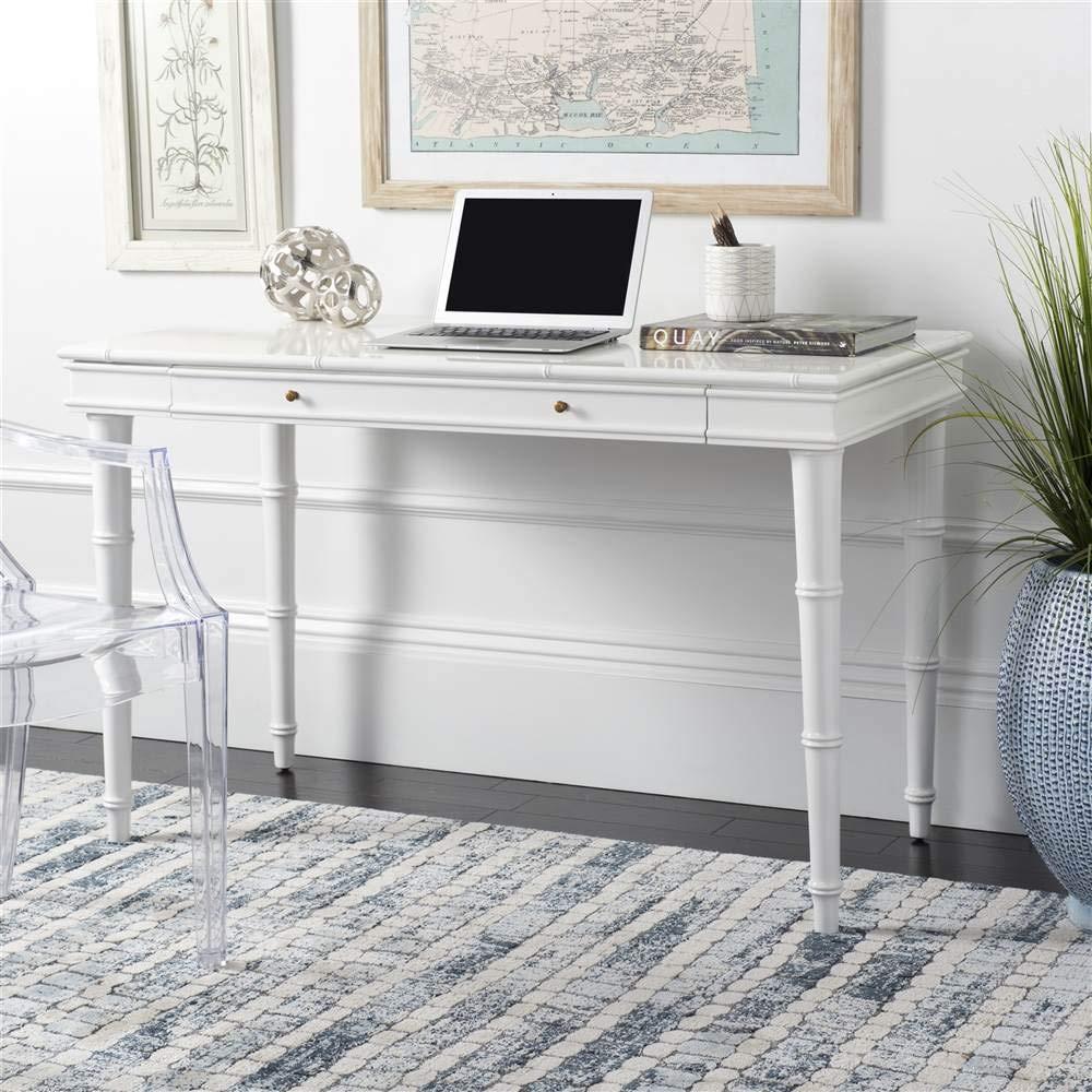 Noely Writing Desk - White/Gold Handle - Safavieh