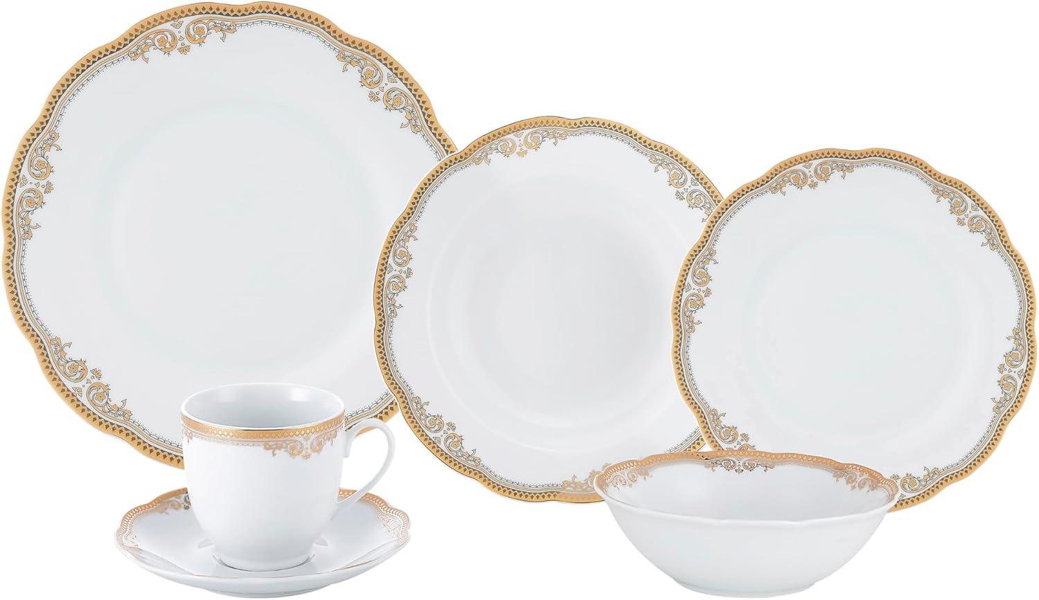 Lorren Home Trends 57 Piece Porcelain China Dinnerware Set - Service for 8