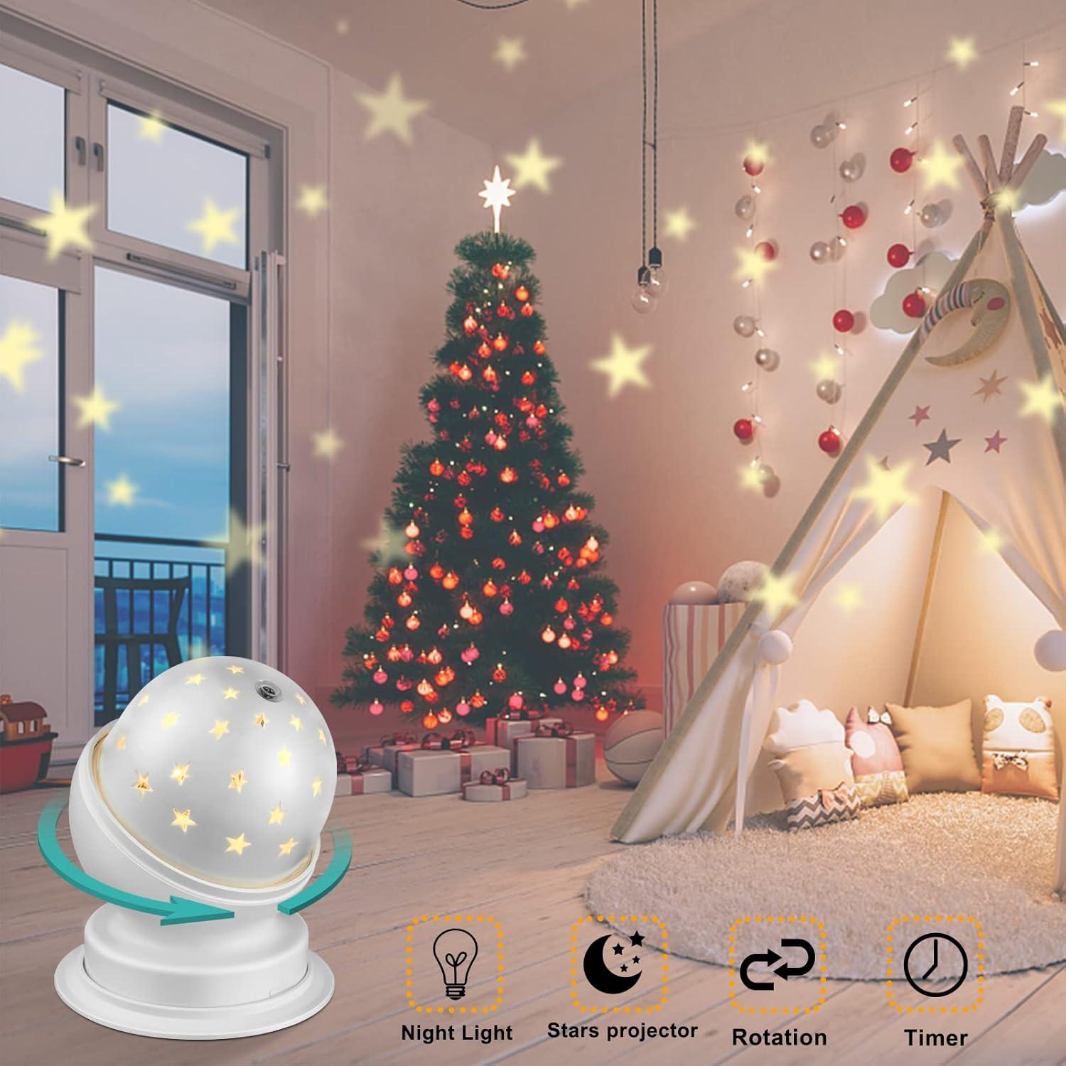 Star Night Light for Kids Girls Night Light Plug in Night Light for Kids with Timer,1 Pack,3000K,White