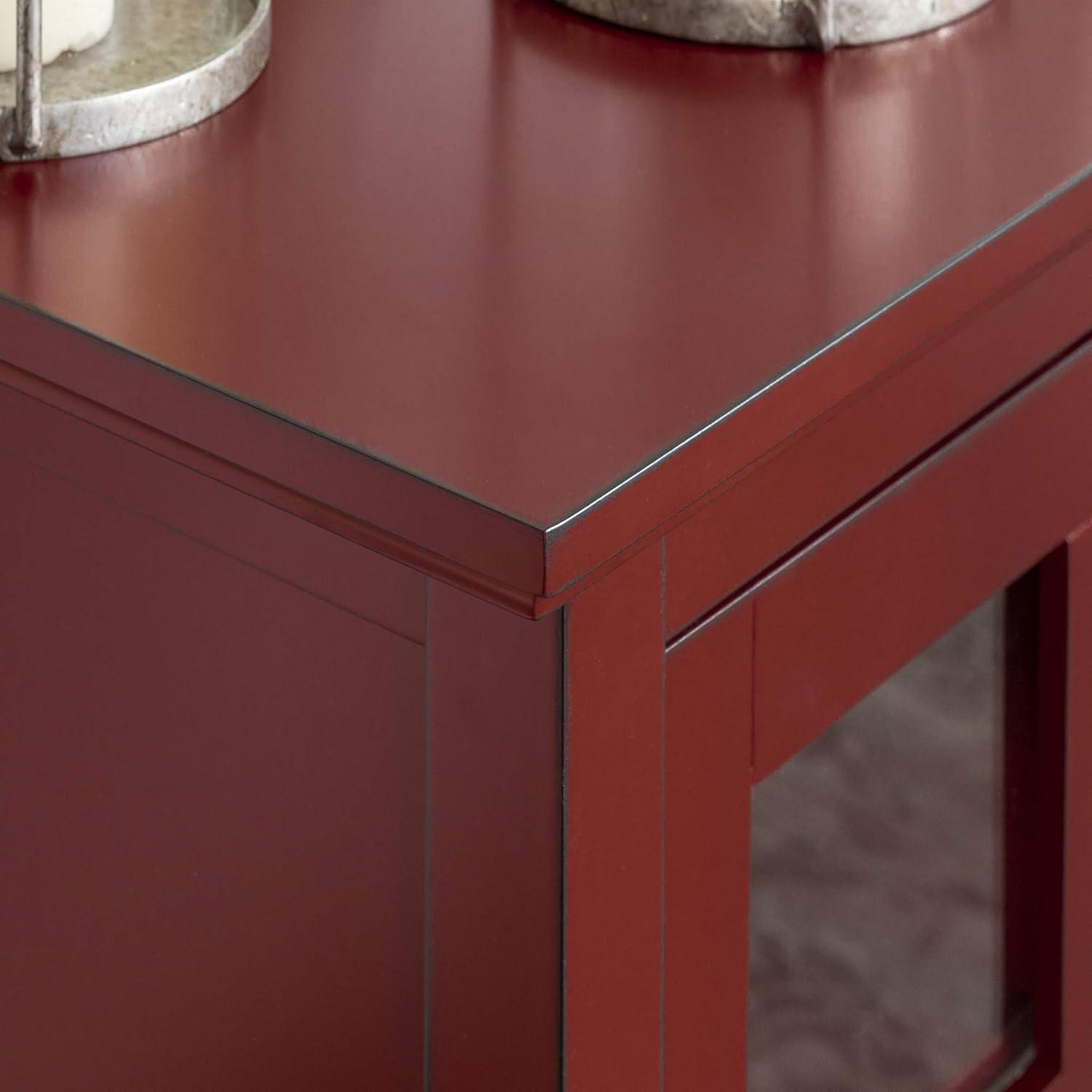Walker Edison Highboy Transitional Wood TV Stand for TVs up to 55" - Antique Red