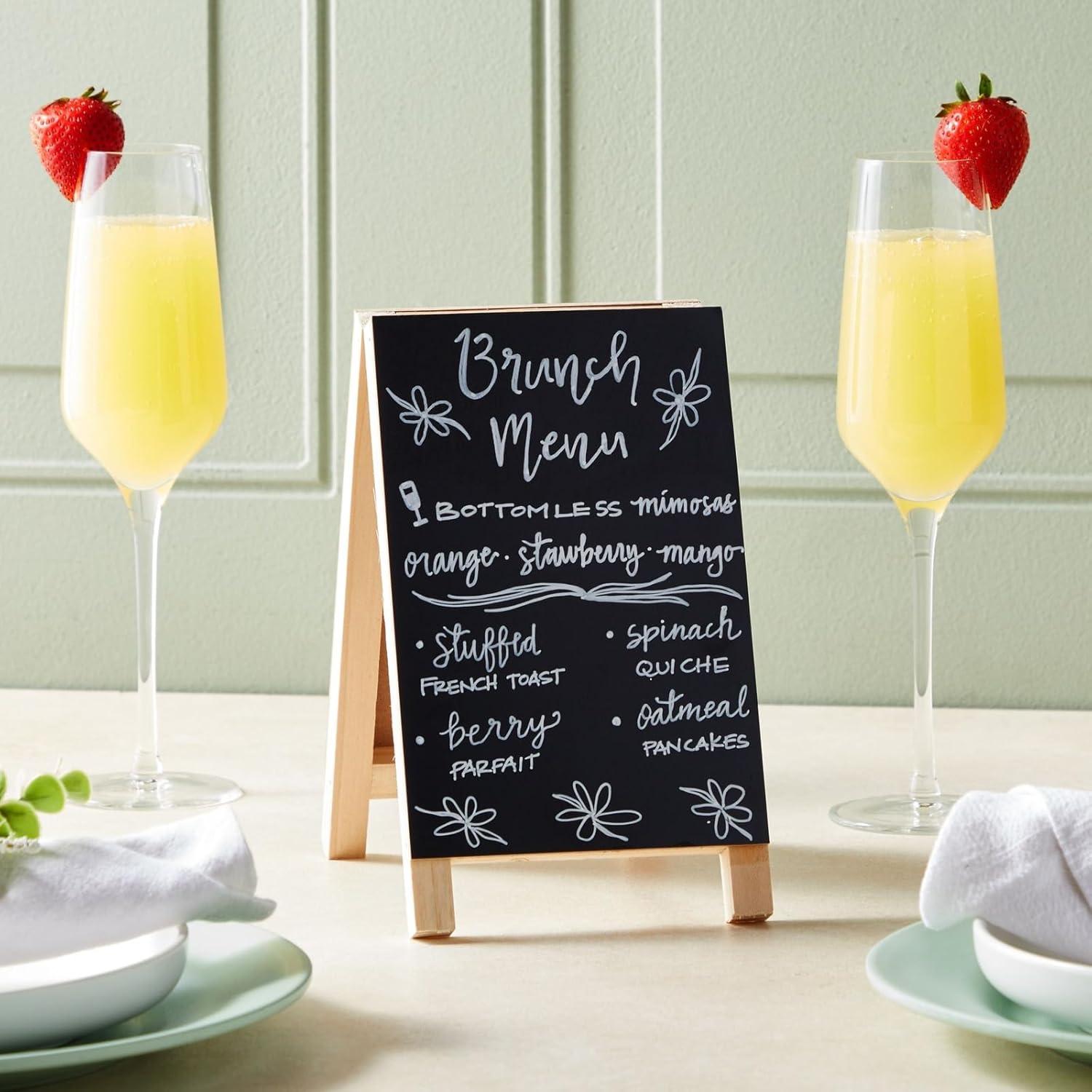Juvale 2 Pack Small Easel Chalkboard for Tabletops, Restaurant Menu Sign for Catering Events, Weddings (4.5 x 7.5 In)