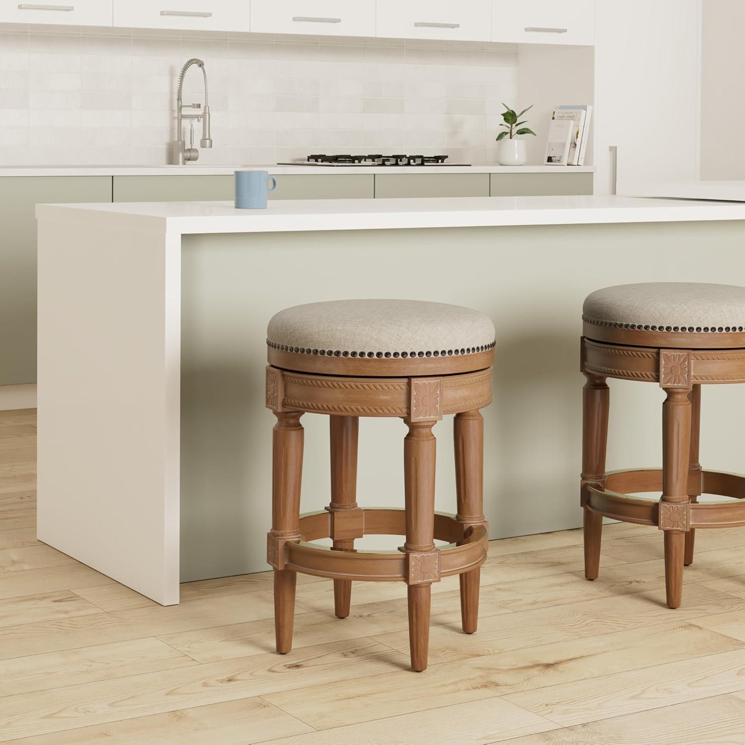 Maven Lane Maven Lane Pullman Backless Stool with Fabric Upholstery