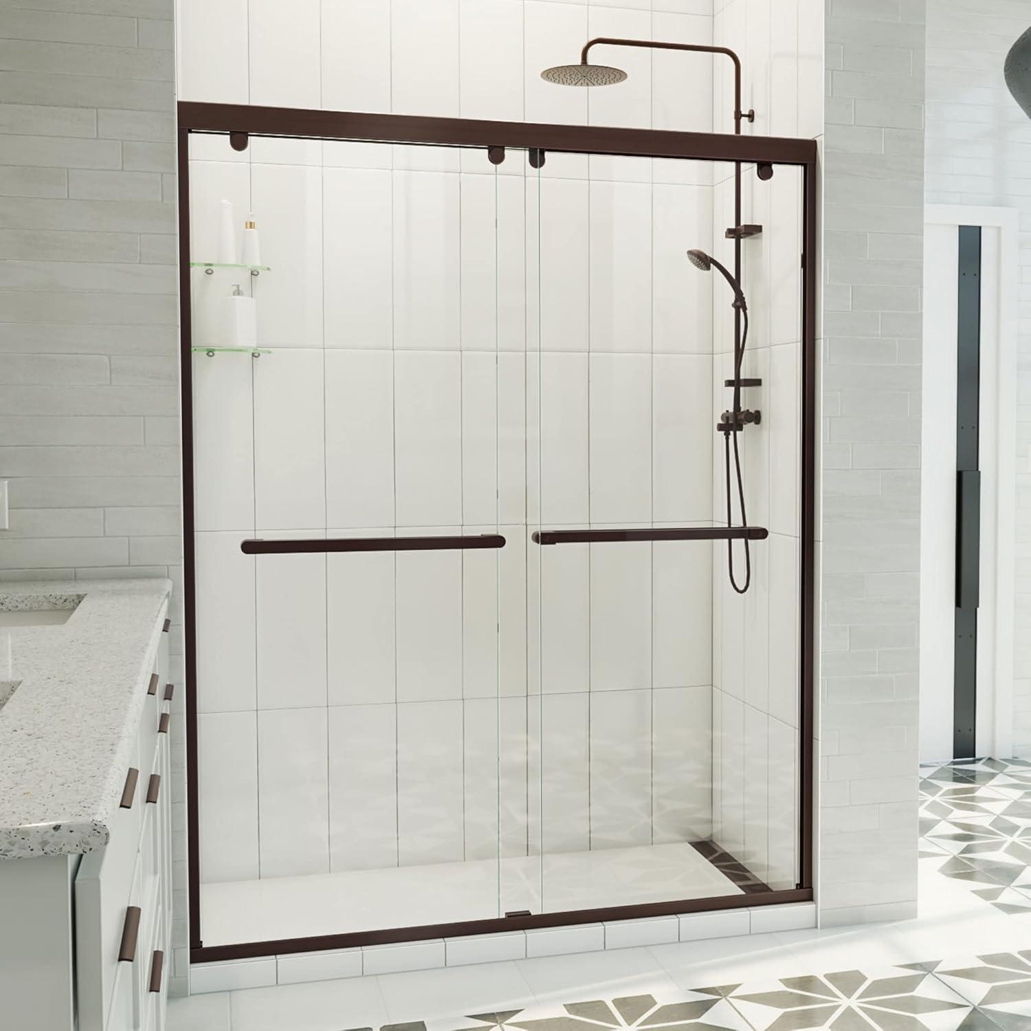 Charisma-X Oil Rubbed Bronze Frameless Sliding Shower Door