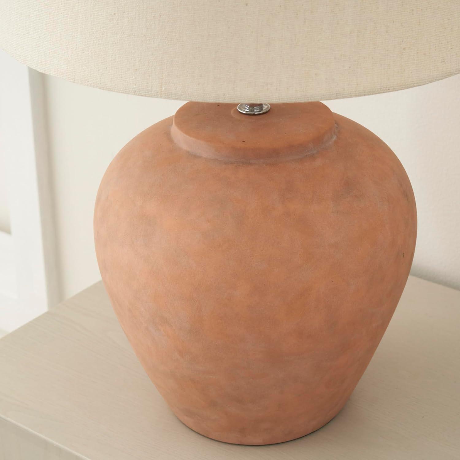 Nourison 20" Rustic Ceramic Pot Table Lamp