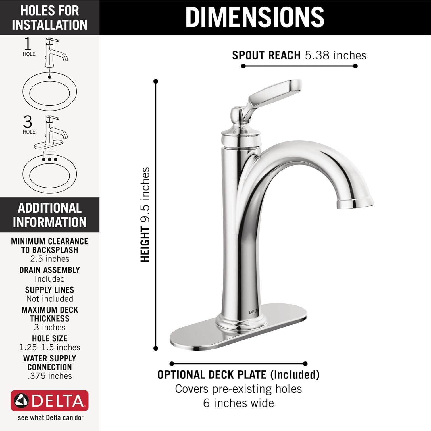 Woodhurst Single Hole Bathroom Faucet with Drain Assembly