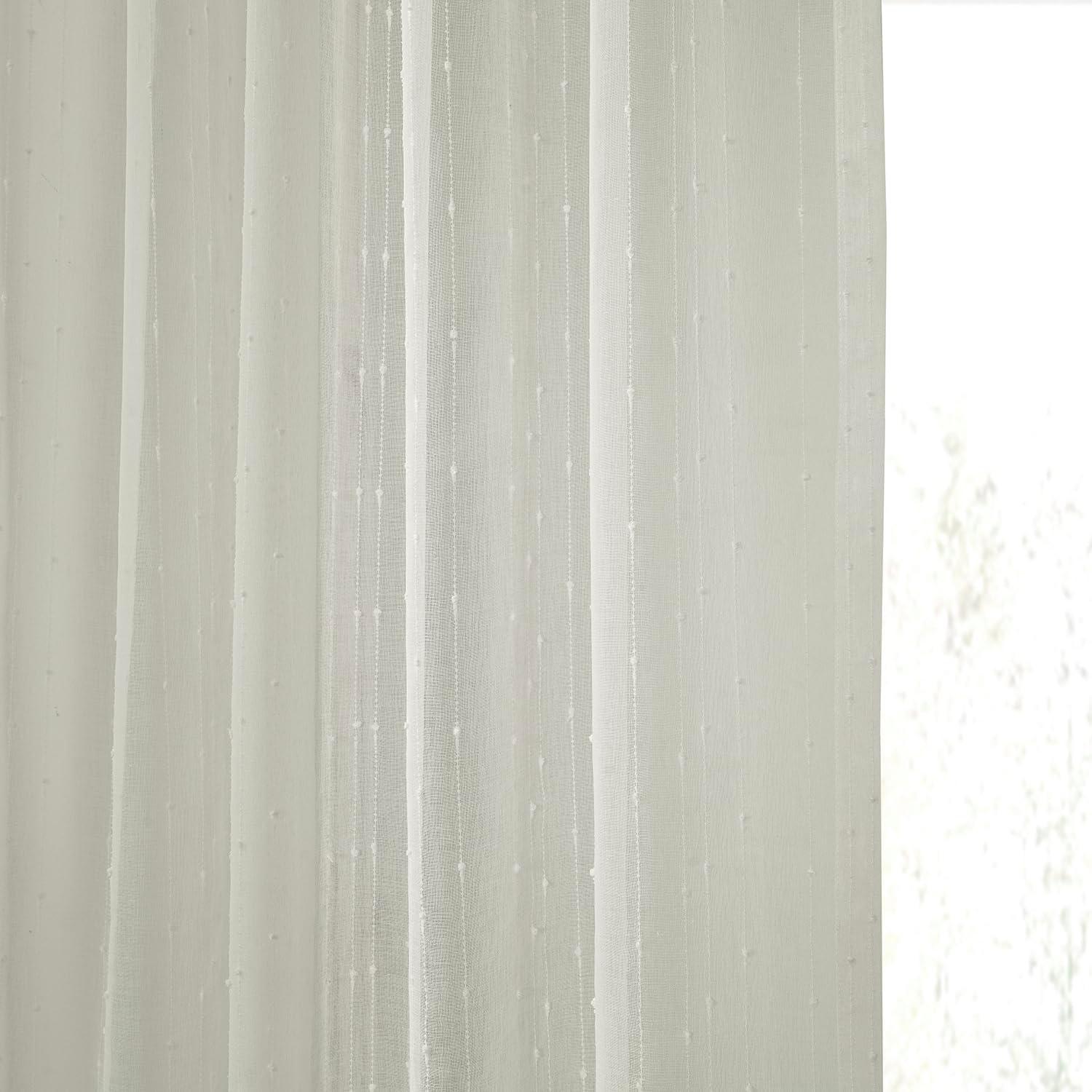 Montpellier Striped Faux Linen Sheer Curtain (1 Panel), Montpellier, 50W X 96L