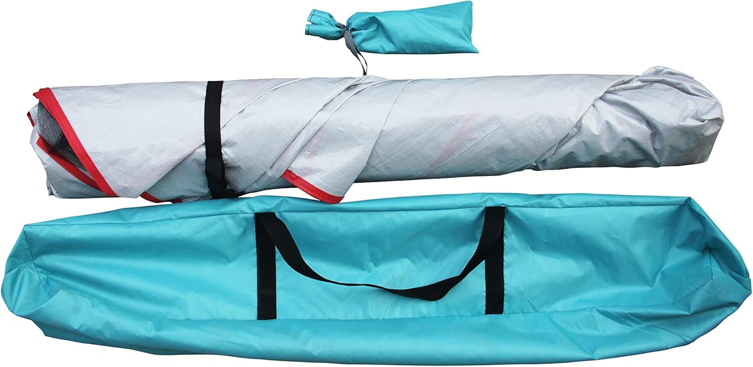 Bliss Hammocks Pop-up Collapsible Beach Tent with Carry Bag, Wind Resistant - Teal & Orange