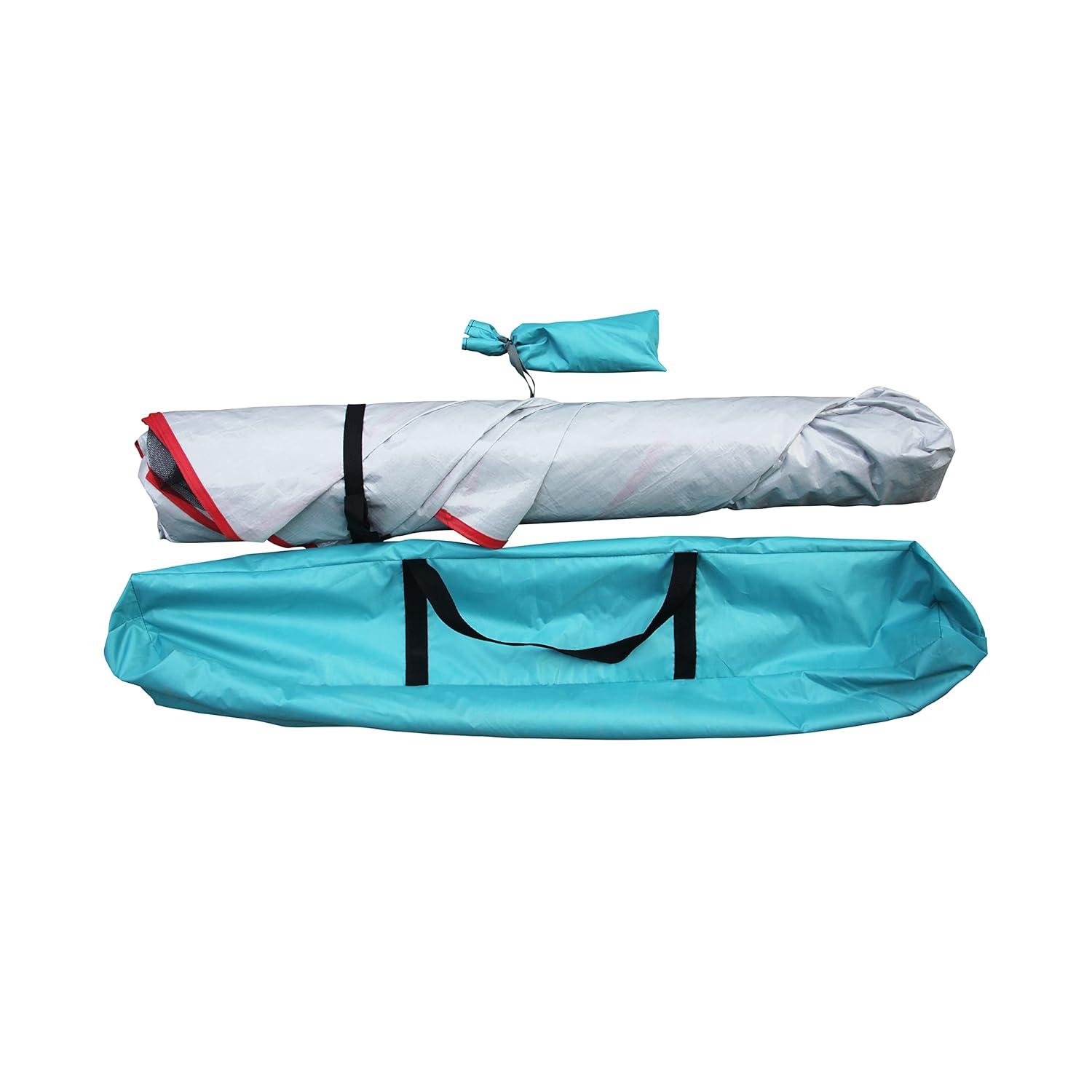 Bliss Hammocks Pop-up Collapsible Beach Tent with Carry Bag, Wind Resistant - Teal & Orange